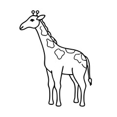 giraffe icon, giraffe line art - simple line art of giraffe, perfect for giraffe logos and icons