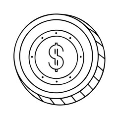gold coin icon, gold coin line art - simple line art of gold coin, perfect for gold coin logos and icons