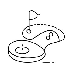 golf course icon, golf course line art - simple line art of golf course, perfect for golf course logos and icons