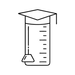 graduated cylinder icon, graduated cylinder line art - simple line art of graduated cylinder, perfect for graduated cylinder logos and icons