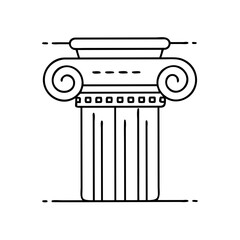 greek column icon, greek column line art - simple line art of greek column, perfect for greek column logos and icons