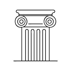 greek column icon, greek column line art - simple line art of greek column, perfect for greek column logos and icons