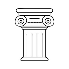 greek column icon, greek column line art - simple line art of greek column, perfect for greek column logos and icons