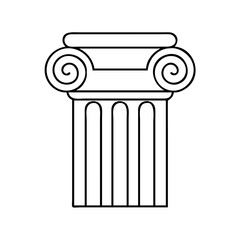 greek column icon, greek column line art - simple line art of greek column, perfect for greek column logos and icons