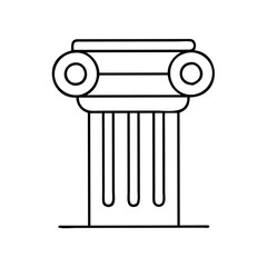 greek column icon, greek column line art - simple line art of greek column, perfect for greek column logos and icons