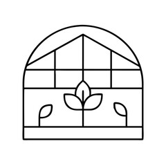 greenhouse icon, greenhouse line art - simple line art of greenhouse, perfect for greenhouse logos and icons
