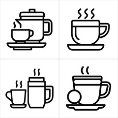 coffee tea icon set
