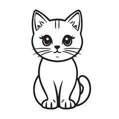 Cat Outline Drawing Vector illustration