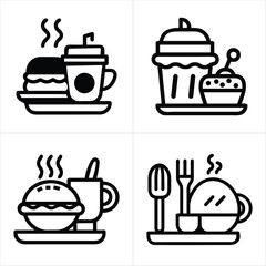 cafe food icon set
