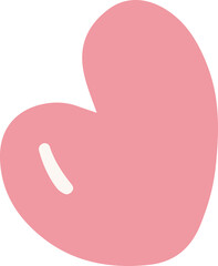 Cute hand-drawn pink heart with a soft highlight, perfect for Valentine's Day, love-themed designs, greeting cards, and romantic illustrations.