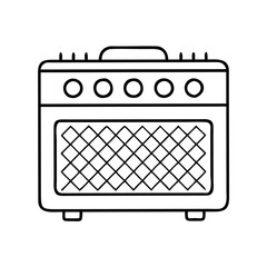 guitar amp icon, guitar amp line art - simple line art of guitar amp, perfect for guitar amp logos and icons