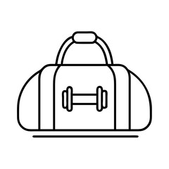 gym bag icon, gym bag line art - simple line art of gym bag, perfect for gym bag logos and icons