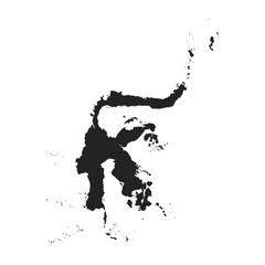 administrative map of Indonesian provinces in the region of sulawesi island black