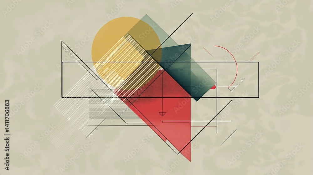 Poster Two intersecting lines forming abstract geometry
