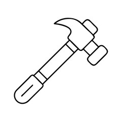 hammer icon, hammer line art - simple line art of hammer, perfect for hammer logos and icons