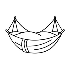 hammock icon, hammock line art - simple line art of hammock, perfect for hammock logos and icons