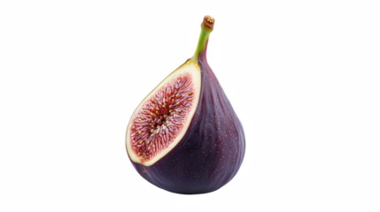 a fig cut in half on a transparent background, PNG image, PNG file, Generative art.