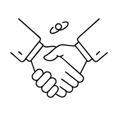 handshake icon, handshake line art - simple line art of handshake, perfect for handshake logos and icons