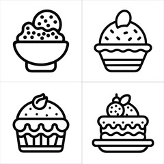 dessert icon set 
