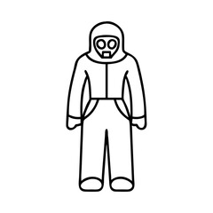 hazard suit icon, hazard suit line art - simple line art of hazard suit, perfect for hazard suit logos and icons