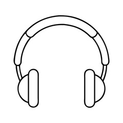 headphones icon, headphones line art - simple line art of headphones, perfect for headphones logos and icons