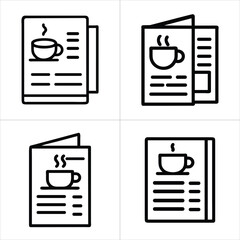 cafe menu icon set
