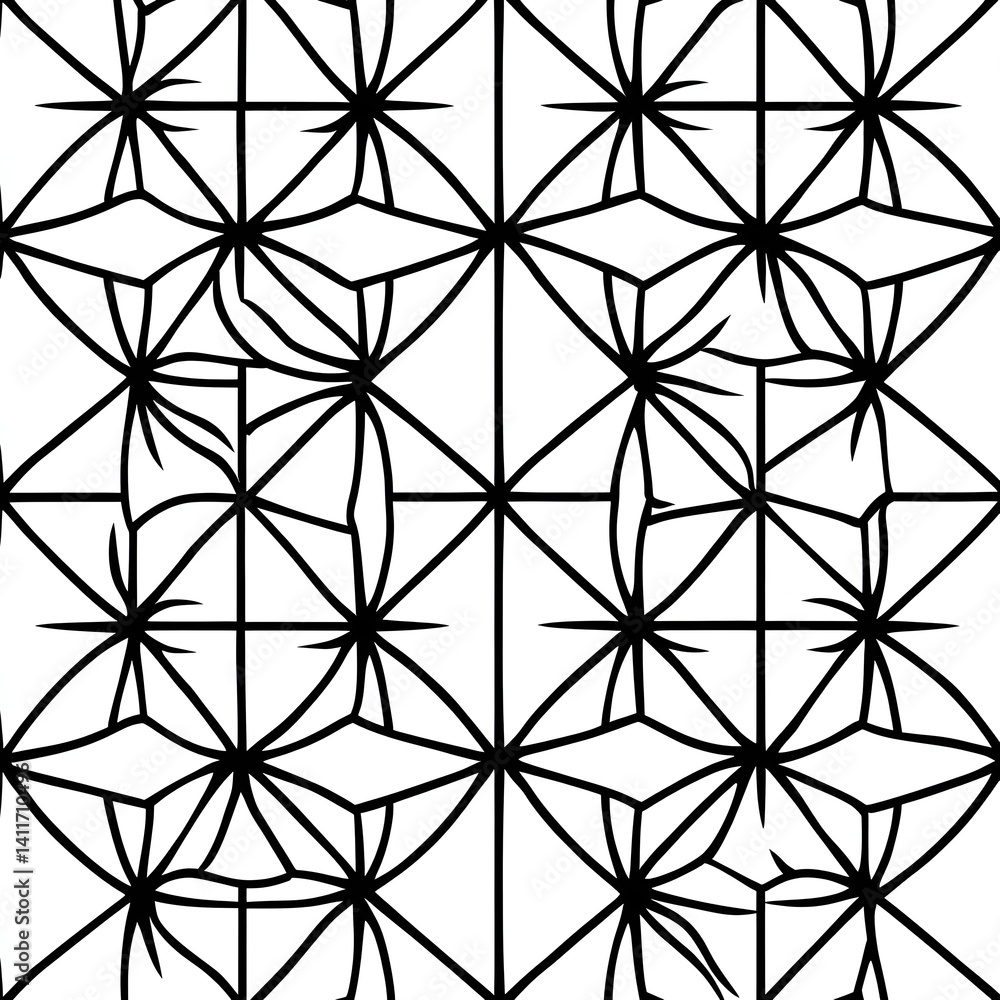 Poster geometric elegance: a mesmerizing display of geometric patterns, interweaving lines and shapes, crea
