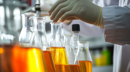 Lithium refining technician monitoring the chemical process during lithium purification. Featuring chemical processing