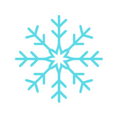 Fototapeta premium Snowflake decoration icon in a minimalist design on a white background 