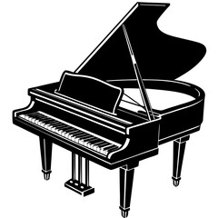 Vector silhouette of a grand piano