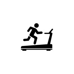 Vector icon of a person running on a treadmill, representing cardio workout and gym equipment