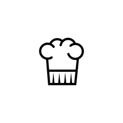 Simple black outline vector icon of a chef's toque or hat