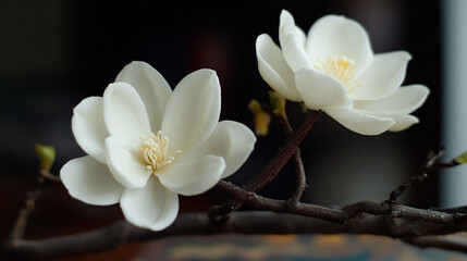 Elegant Blooms: Delicate White Petals on Miniature Stems