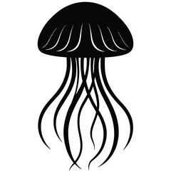 jellyfish icon silhouette vector, EPS File