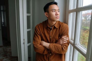 Man feeling sad and depressed at home