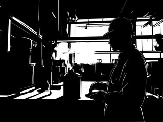 Silhouette of Foundry, Foundry vector graphic