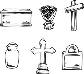 burial. illustration set