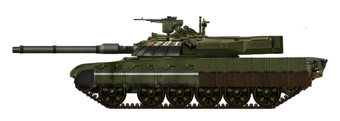 MT-55 MBT (A variant of the modernization of the T-55AMG tank, using a new 120mm gun and an extended chassis with one pair of rollers)