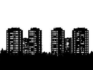 Silhouette of Condominium, Condominium vector image