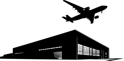 Silhouette of Distribution center, Distribution center vector image