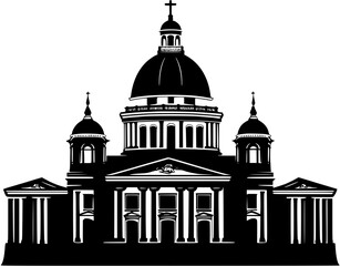 Government building silhouette design, Government building vector image