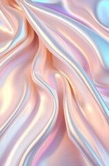 Obraz premium Holographic silk glows softly in mint and violet.