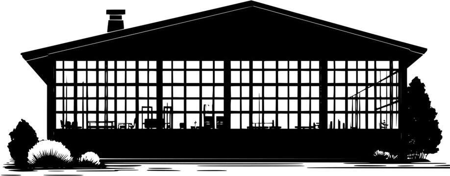 Temporary building silhouette design, Temporary building vector illustration