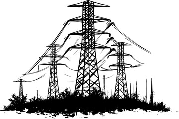 Utility building silhouette design, Utility building illustration art