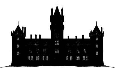 University silhouette design, University illustration art