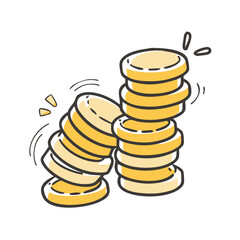 coin stack shrinking icon, coin stack shrinking vector illustration-simple illustration of coin stack shrinking, perfect for coin stack shrinking logos and icons