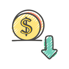 currency devaluation icon, currency devaluation vector illustration-simple illustration of currency devaluation, perfect for currency devaluation logos and icons