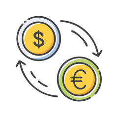 currency exchange icon, currency exchange vector illustration-simple illustration of currency exchange, perfect for currency exchange logos and icons