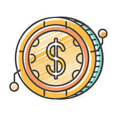 digital currency icon, digital currency vector illustration-simple illustration of digital currency, perfect for digital currency logos and icons