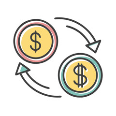 exchange rate fluctuations icon, exchange rate fluctuations vector illustration-simple illustration of exchange rate fluctuations, perfect for exchange rate fluctuations logos and icons